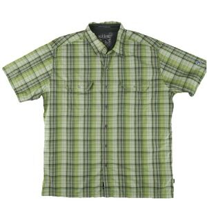 Kuhl Eluxor Short Sleeve Button‎ Up Shirt Mens XL Green Outdoors Hiking